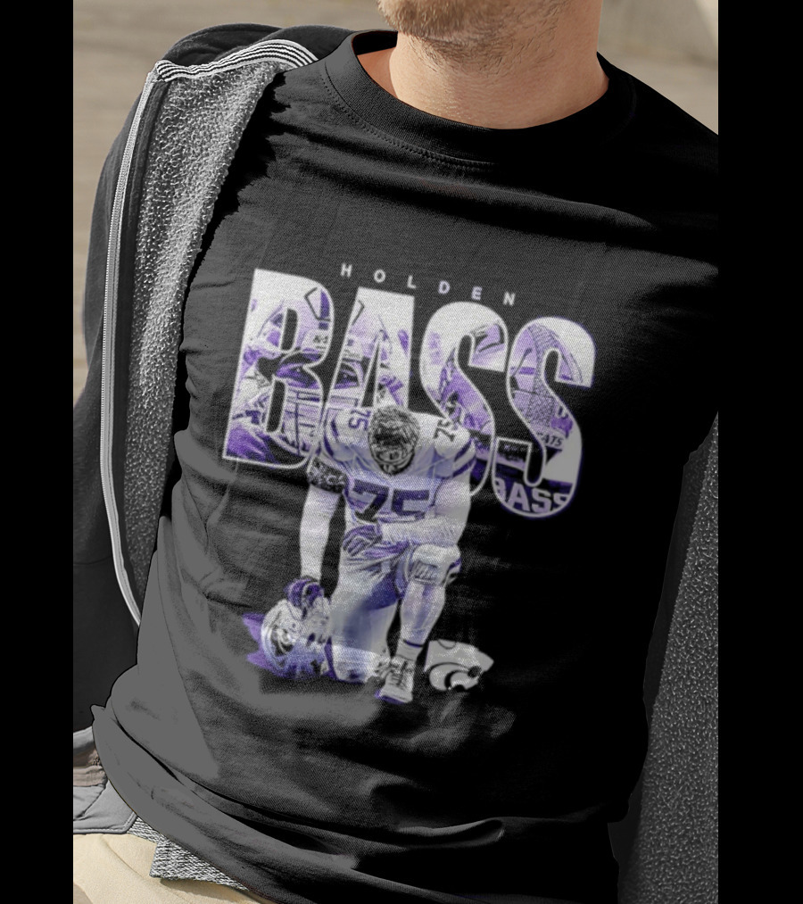 Holden Bass 75 Kansas State NCAA Football Stamped Show Respect T-Shirt