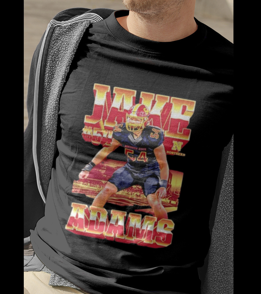 Jake Adams 54 Northern State University NCAA Football Player Number T-Shirt