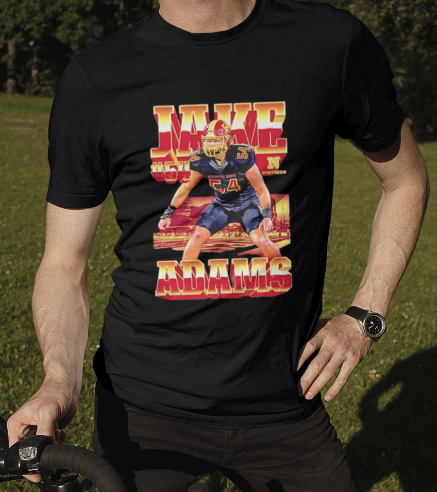 Jake Adams 54 Northern State University NCAA Football Player Number T-Shirt