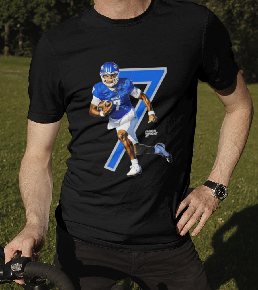Buffalo Bulls Quarterback Jason Wright Number 7 NCAA Football Star Player T-Shirt