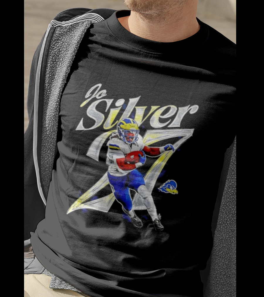 Jo Silver 27 Delaware Blue Hens Football Player NCAA T-Shirt
