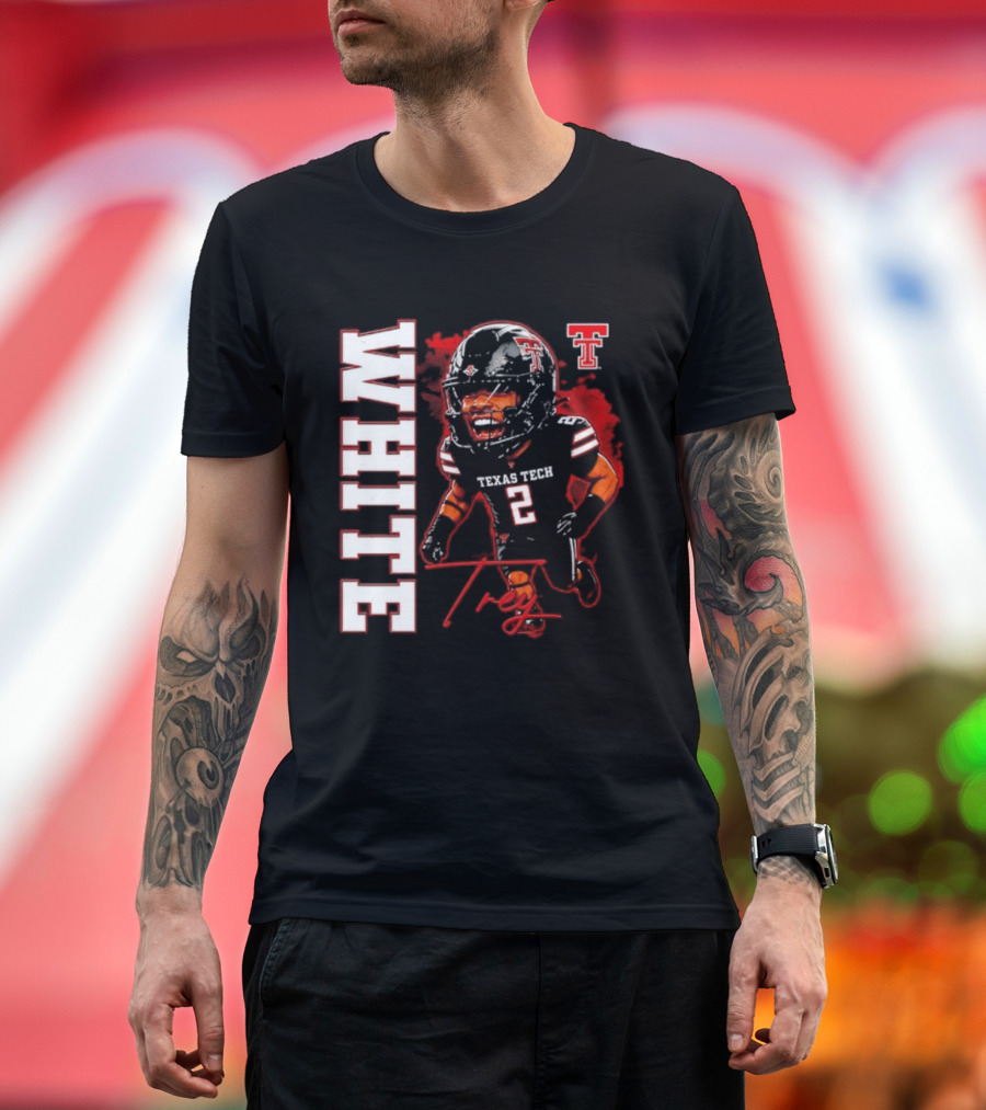 Texas Tech Red Raiders Trey White 2 NCAA Football Caricature T-Shirt