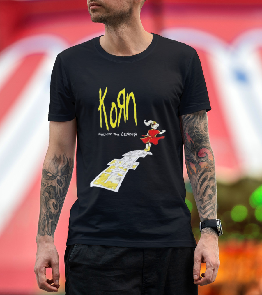 Korn Follow The Leader Nu Metal Band Hopscotch Cover T-Shirt