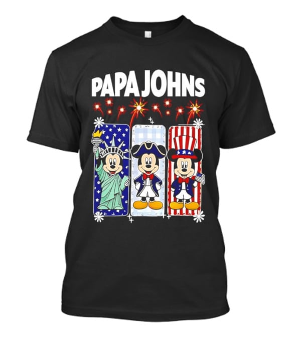 Papa Johns Mickey Mouse America 250th Anniversary Celebration T-Shirt