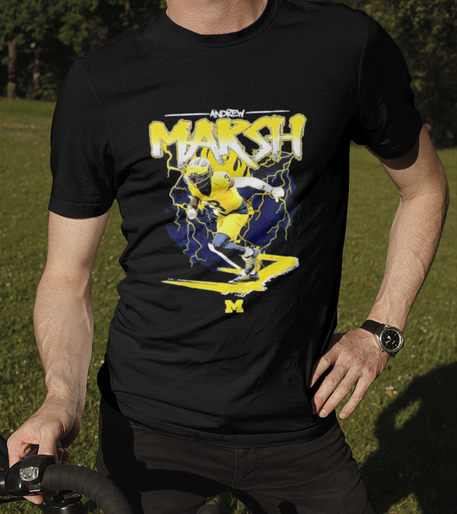 Andrew Marsh 3 Michigan Wolverines Football Player NCAA T-Shirt