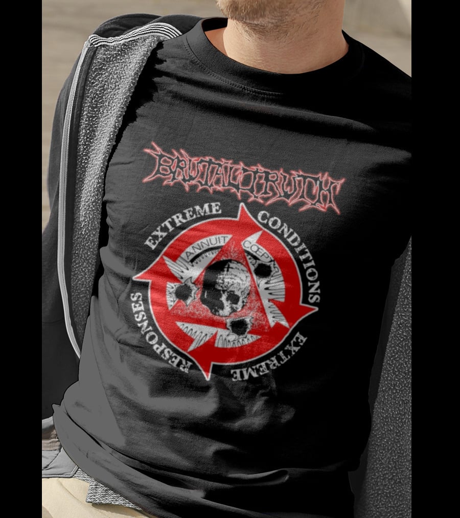 Brutal Truth Extreme Conditions Extreme Responses Skull Triangle Arrows T-Shirt