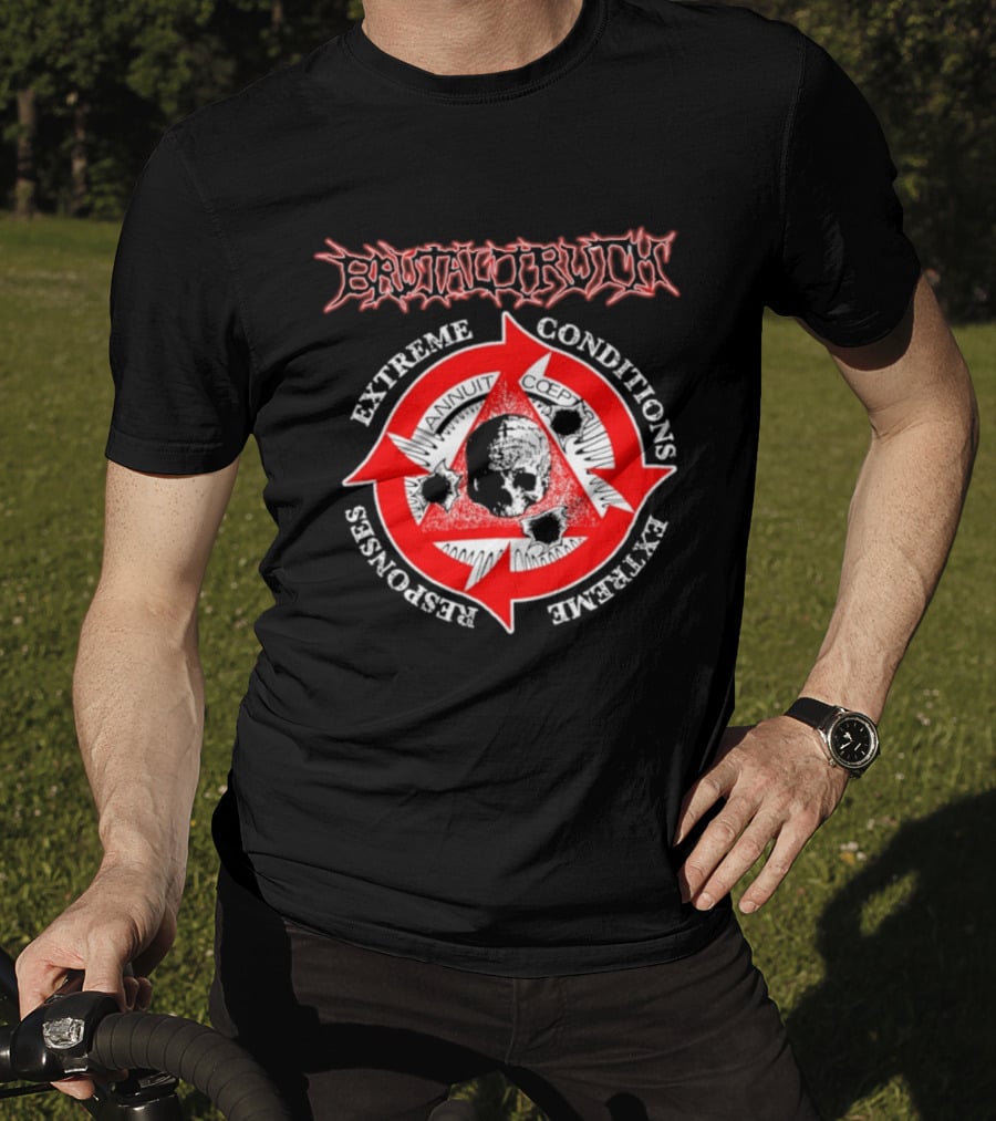 Brutal Truth Extreme Conditions Extreme Responses Skull Triangle Arrows T-Shirt