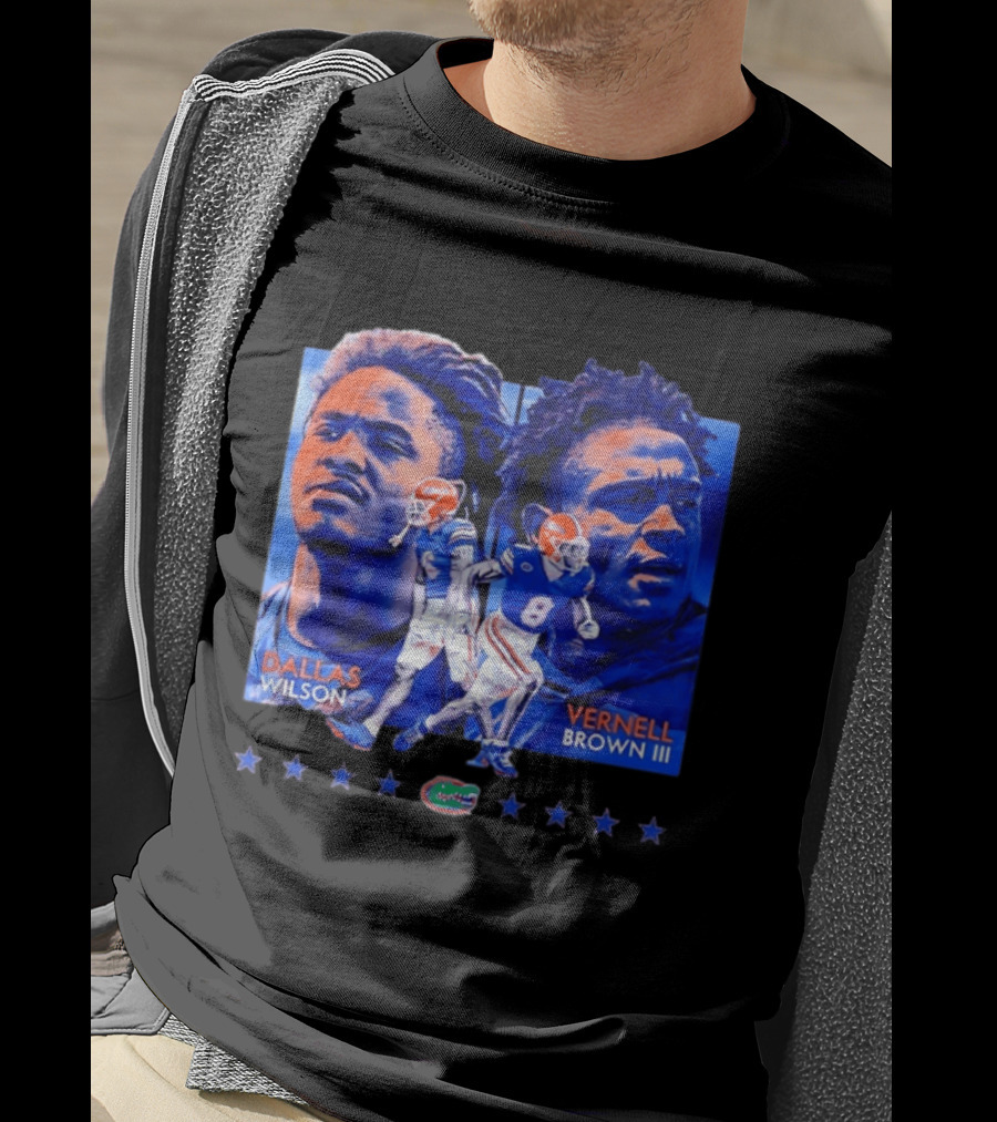 Dallas Wilson Vernell Brown III Florida Gators NCAA Football Player Portraits T-Shirt