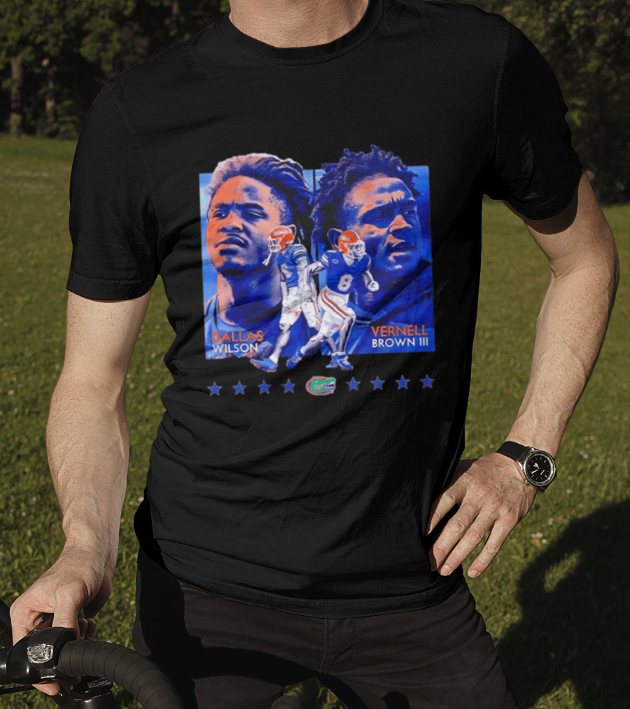 Dallas Wilson Vernell Brown III Florida Gators NCAA Football Player Portraits T-Shirt