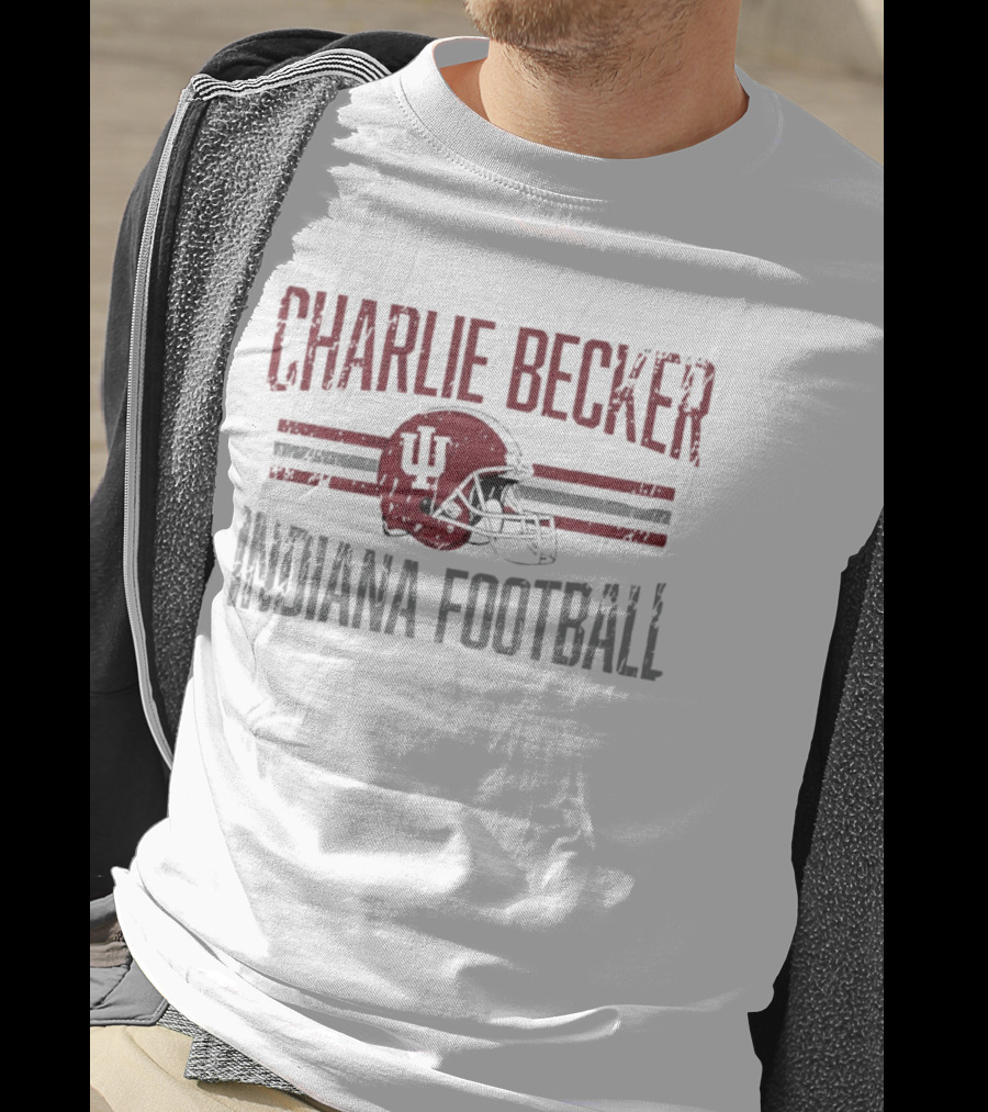 Charlie Becker Indiana Hoosiers Football Helmet Hero NCAA T-Shirt