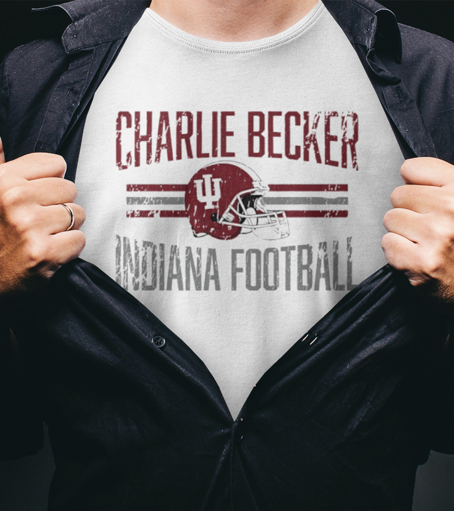 Charlie Becker Indiana Hoosiers Football Helmet Hero NCAA T-Shirt