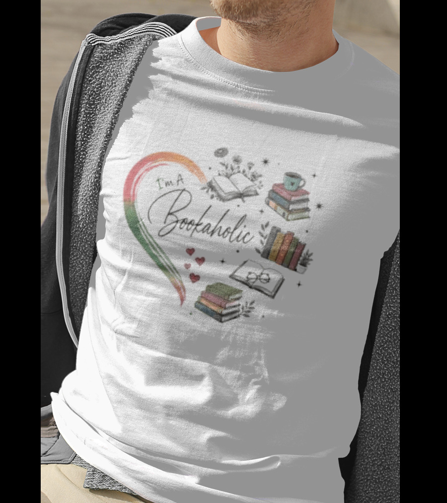 Bookaholic Heart With Books And Reading Lover T-Shirt