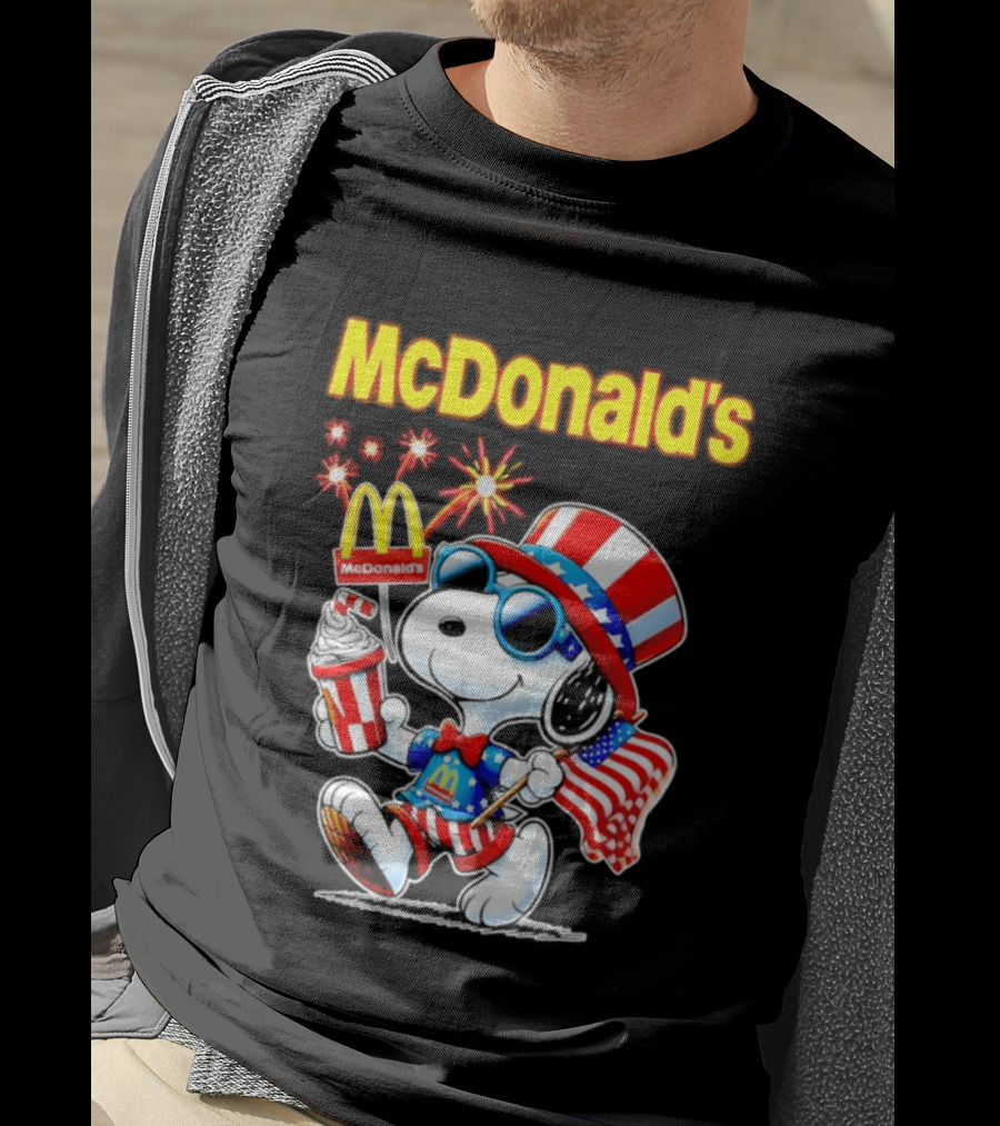 Snoopy McDonald's American Celebration 1776 2026 250th Anniversary Patriotic T-Shirt