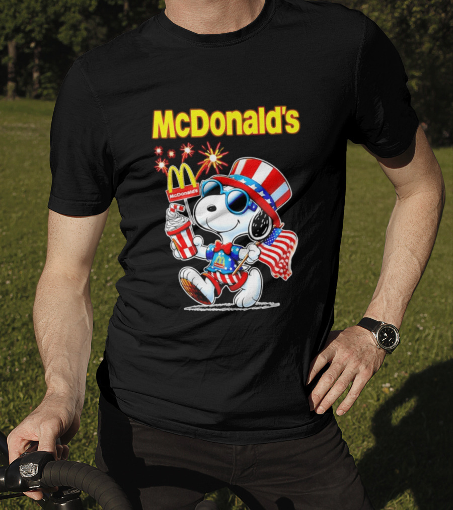 Snoopy McDonald's American Celebration 1776 2026 250th Anniversary Patriotic T-Shirt