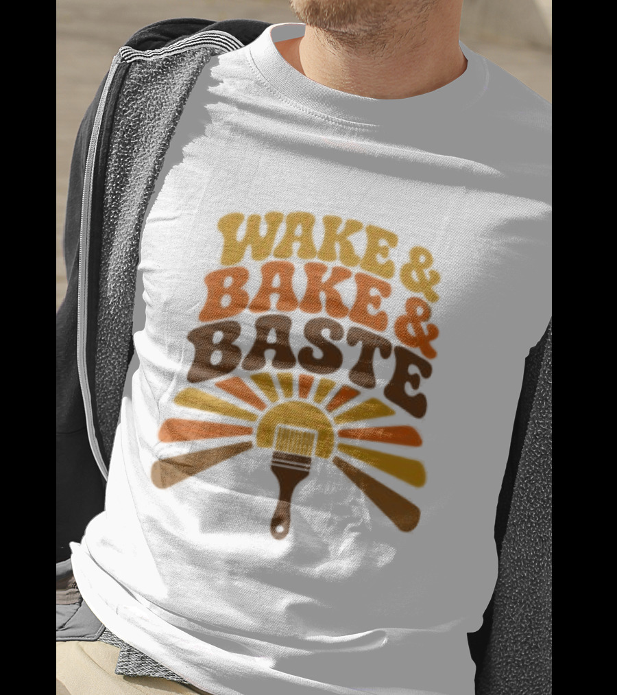 Wake And Bake And Baste With Sunrise Spatula Cooking T-Shirt