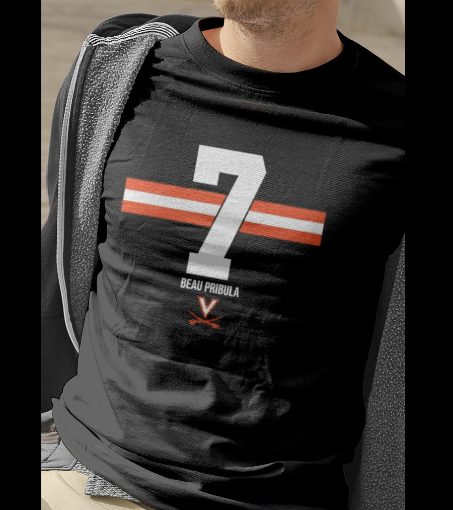 Beau Pribula 7 Virginia Cavaliers NCAA Football Number Seven T-Shirt