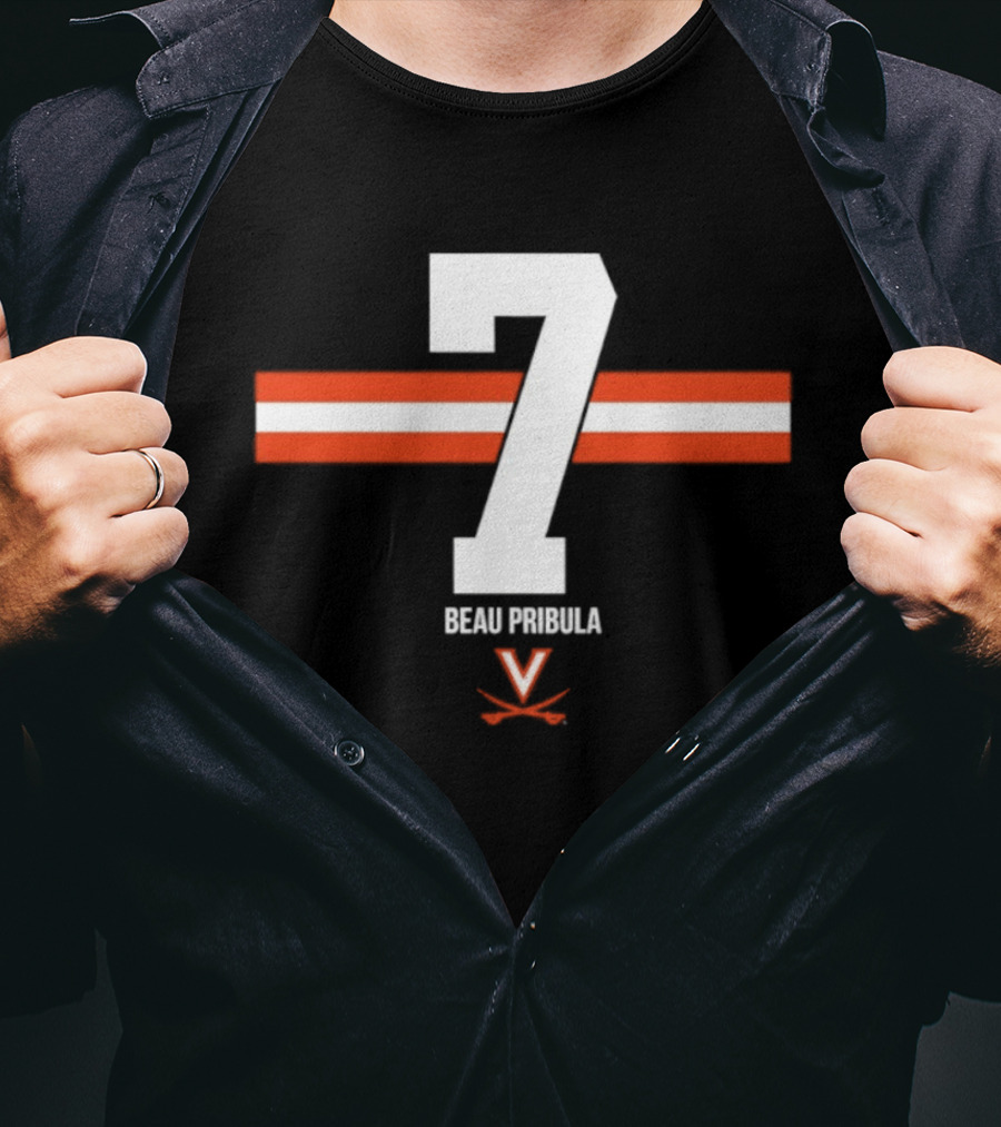 Beau Pribula 7 Virginia Cavaliers NCAA Football Number Seven T-Shirt
