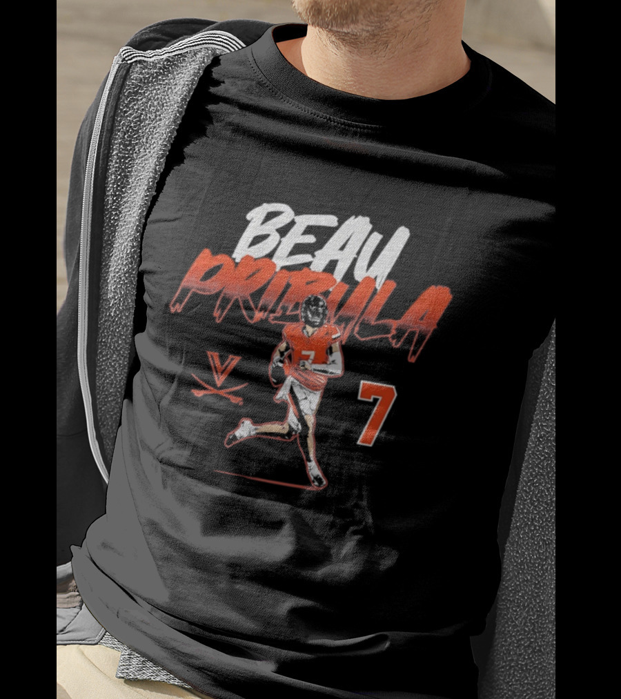 Beau Pribula 7 Virginia Cavaliers NCAA Football T-Shirt