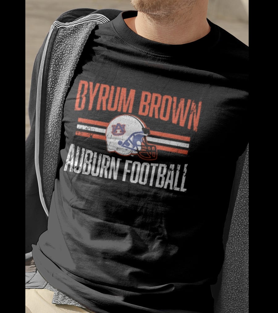 Byrum Brown Auburn Football NCAA Tigers Helmet Hero T-Shirt