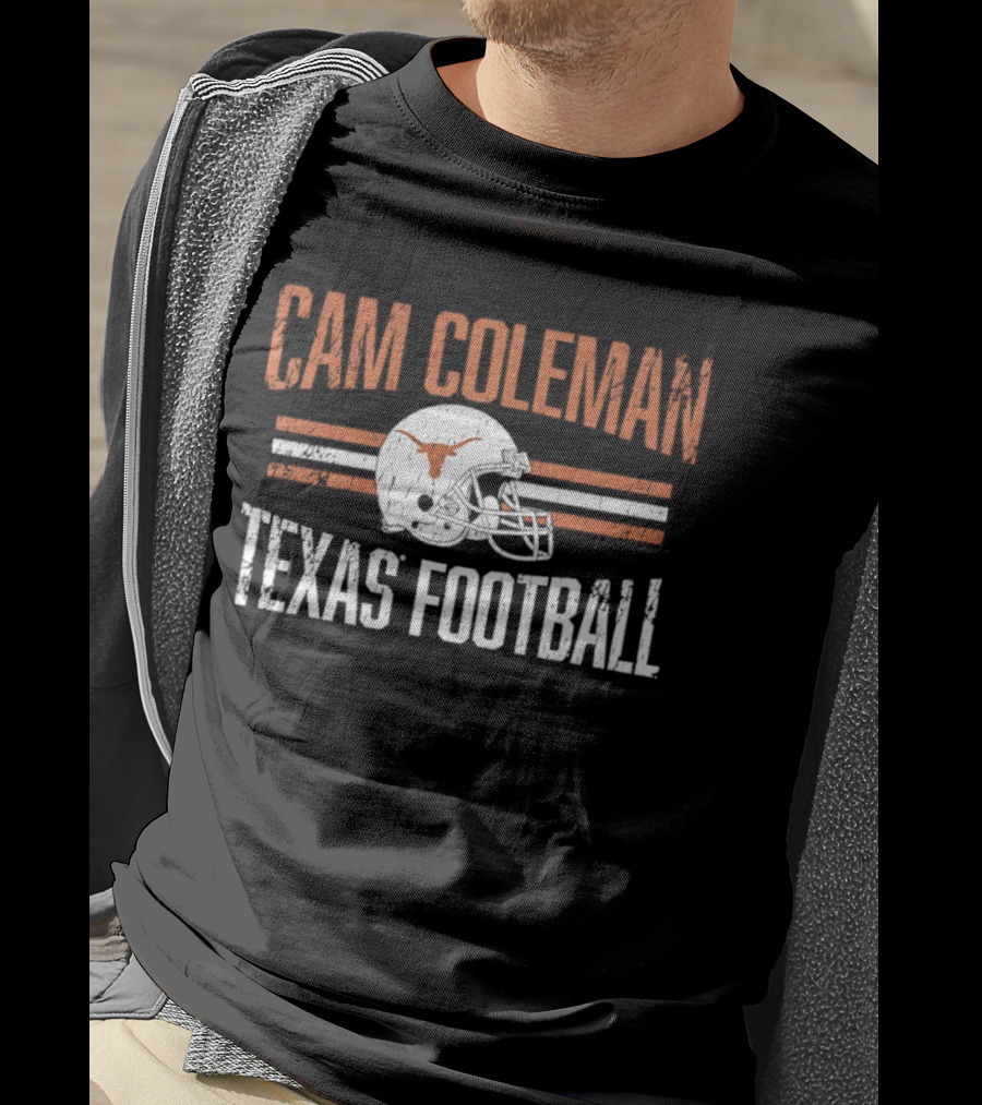 Cam Coleman Texas Longhorns NCAA Football Helmet Hero Texas Football T-Shirt