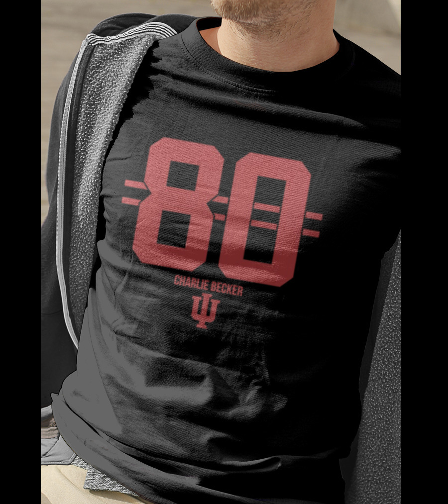 Charlie Becker 80 Indiana Hoosiers NCAA Football IU T-Shirt
