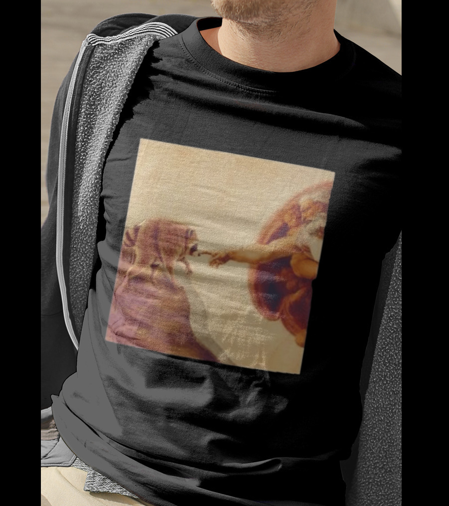 Jimothy Raccoon And The Creation Of Adam Renaissance Mashup T-Shirt