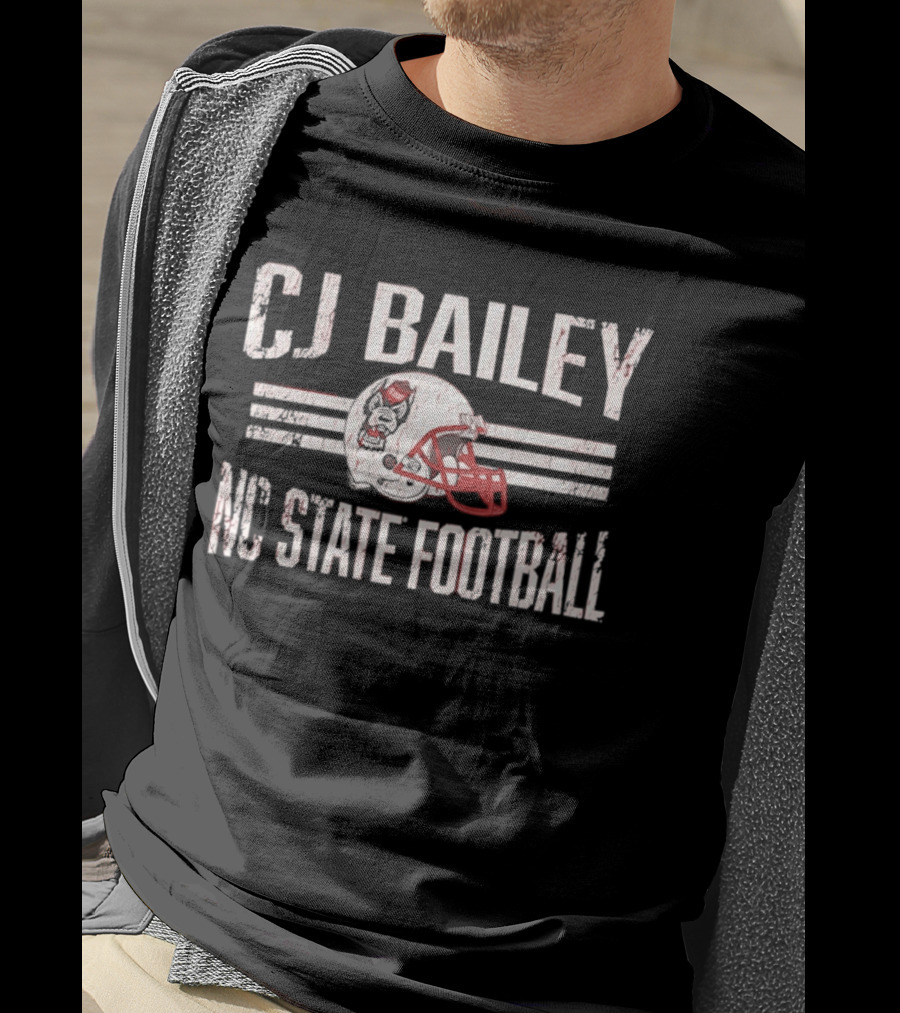 CJ Bailey NC State Football Helmet Hero T-Shirt