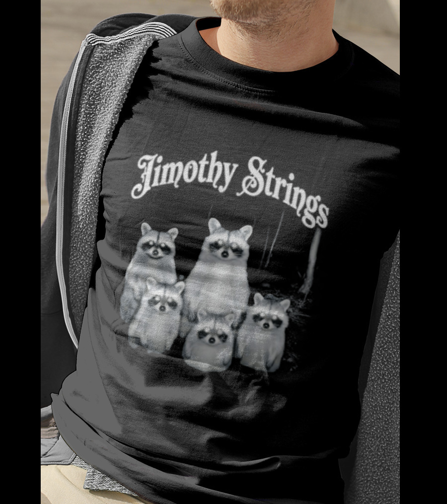 Jimothy Strings Cute Raccoon Family T-Shirt