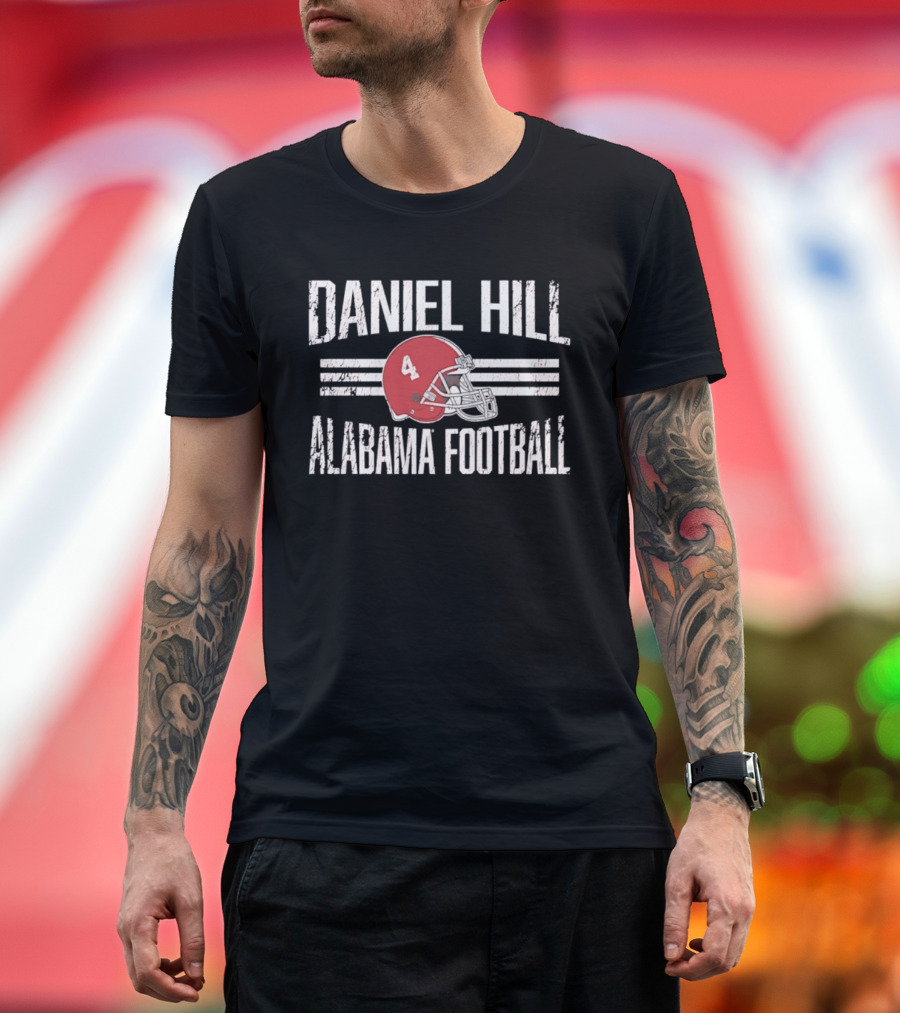Daniel Hill Alabama Football Helmet Hero Crimson Tide T-Shirt