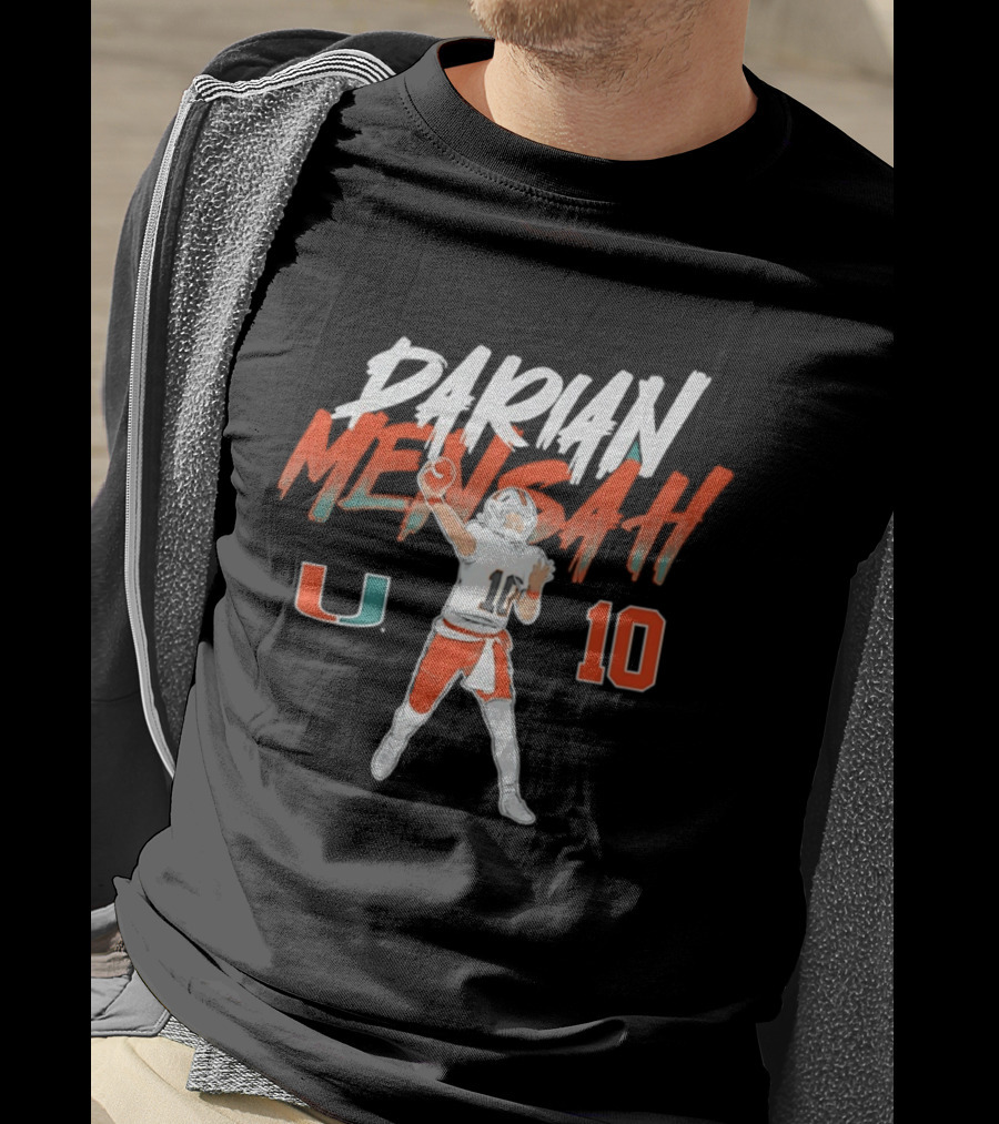 Darian Mensah 10 Miami Hurricanes NCAA Football Player Pose U T-Shirt