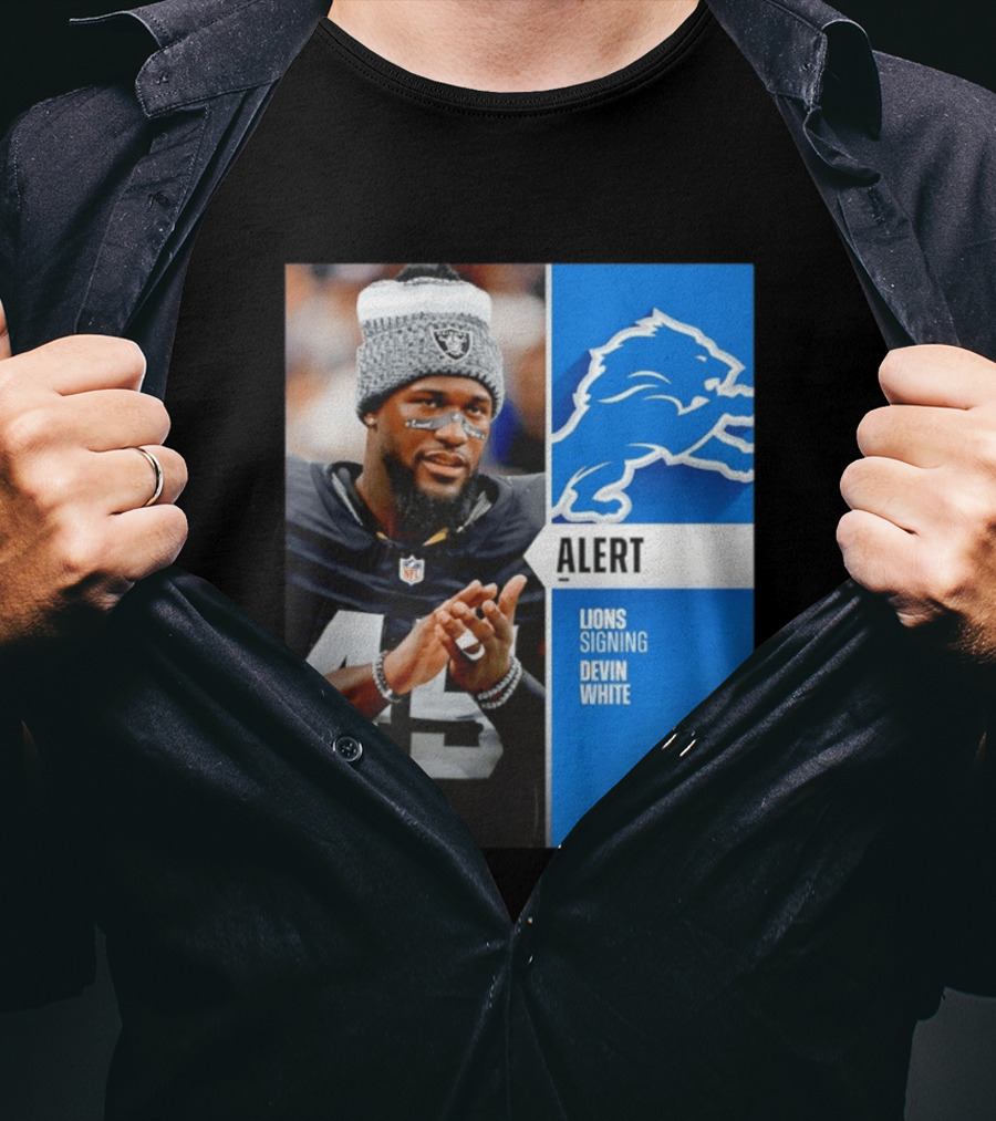 Alert Lions Signing Devin White NFL Football 2026 Season Update T-Shirt