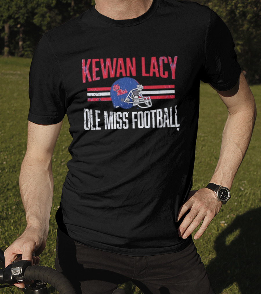 Kewan Lacy Ole Miss Football Rebels Helmet Hero T-Shirt