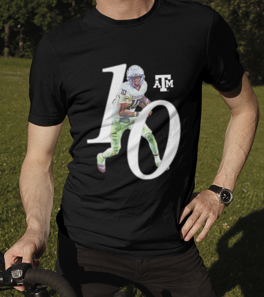 Texas A&M Aggies Marcel Reed 10 Football Player Action Pose T-Shirt