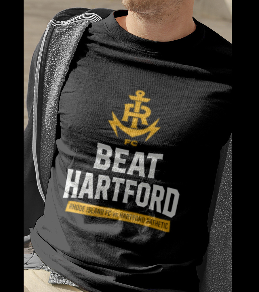 Rhode Island FC Beat Hartford Anchor Icon Above T-Shirt