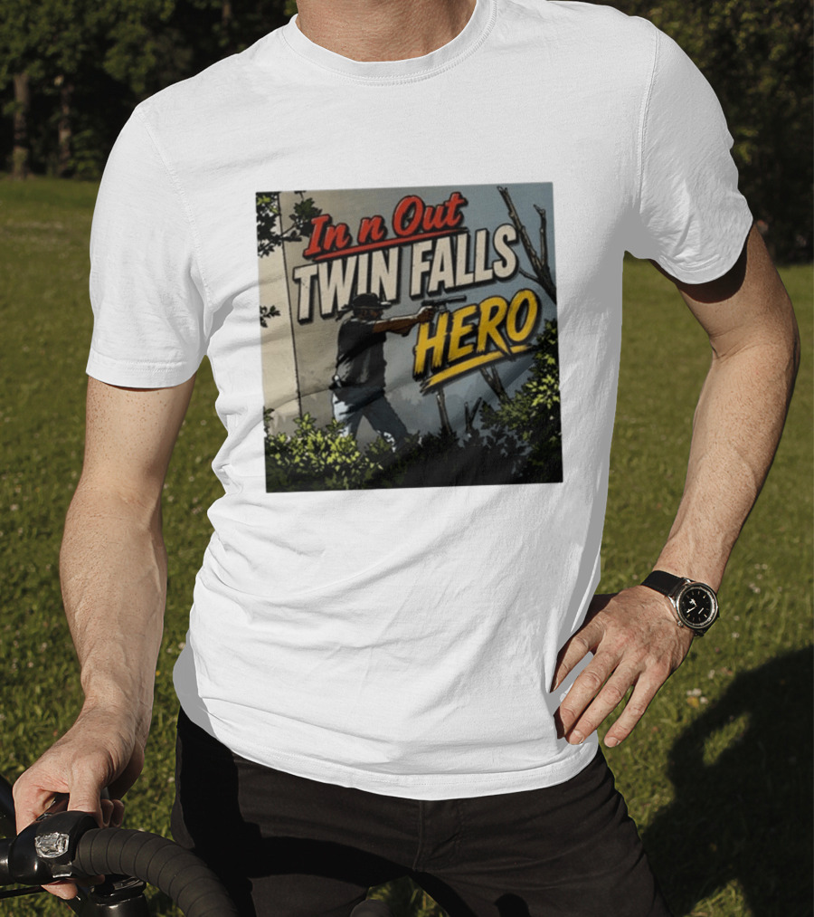 In N Out Twin Falls Hero 2026 Action Scene T-Shirt