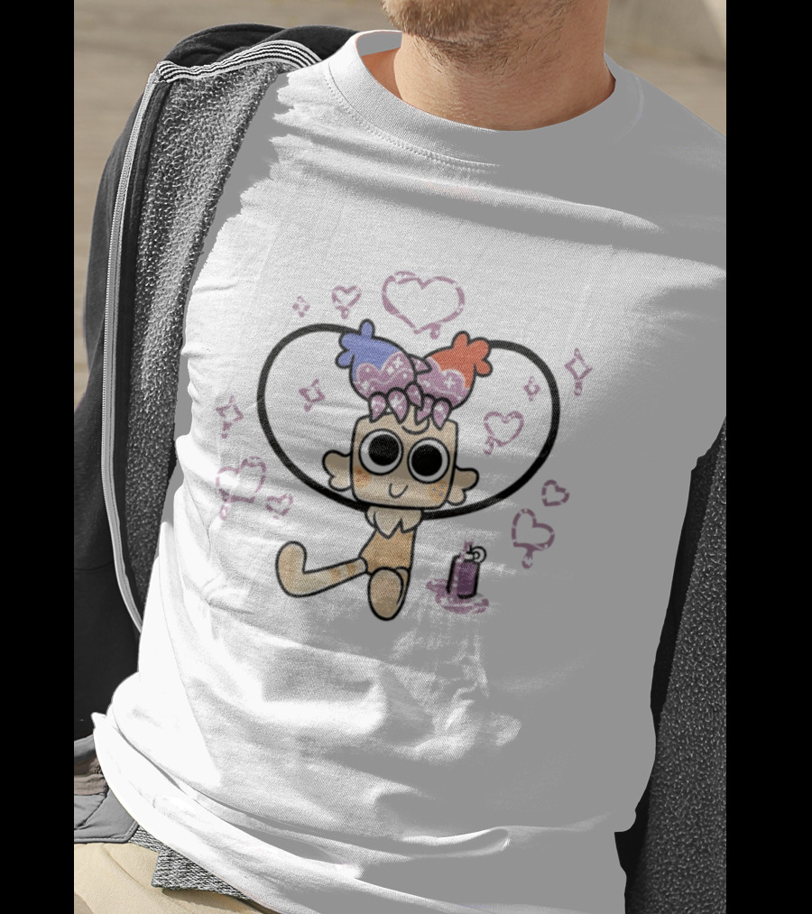 Goob The Fluffy Craft Cute Character With Heart And Sparkle T-Shirt