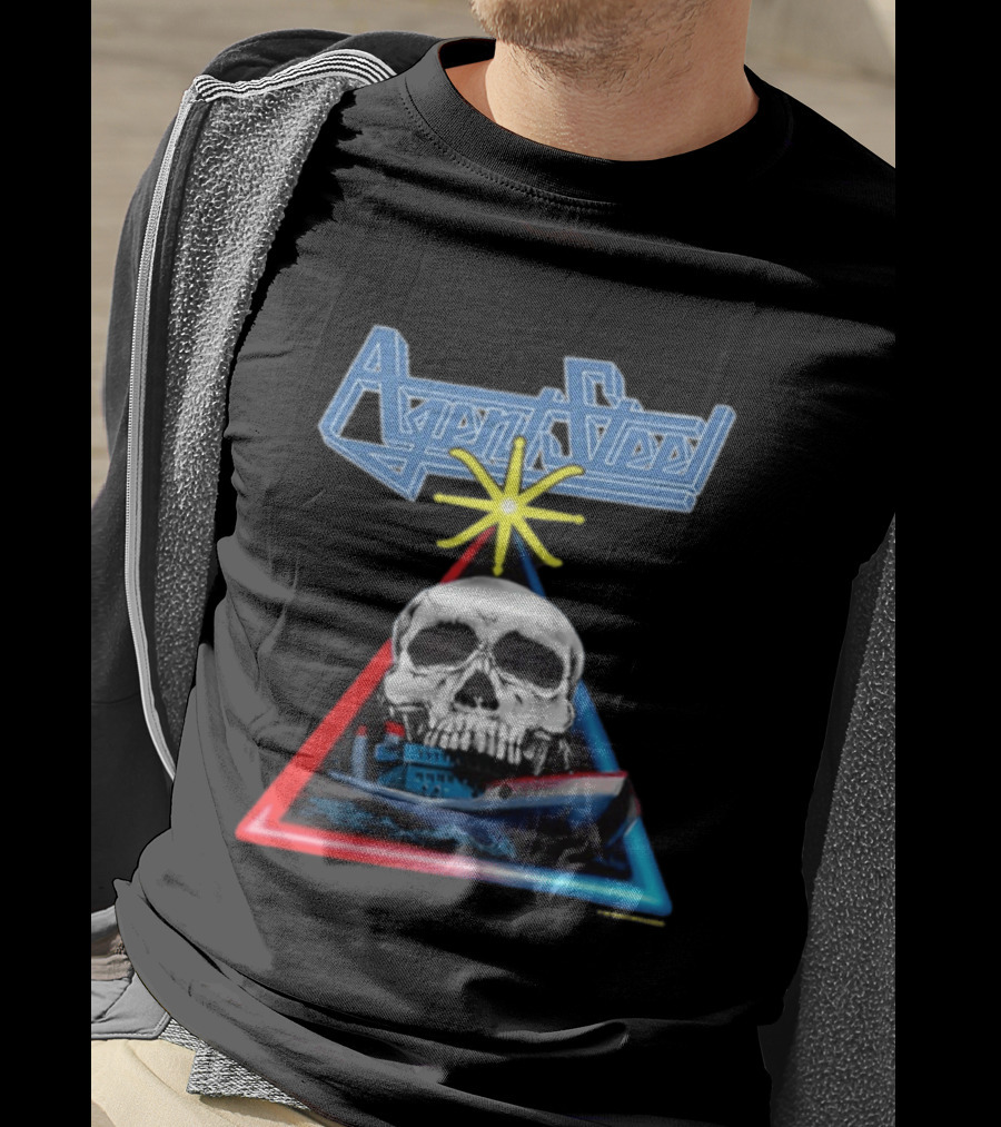 Agent Steel The Road To Atlantis Tour 1987 Skull Ship London Hamburg Two Sided T-Shirt