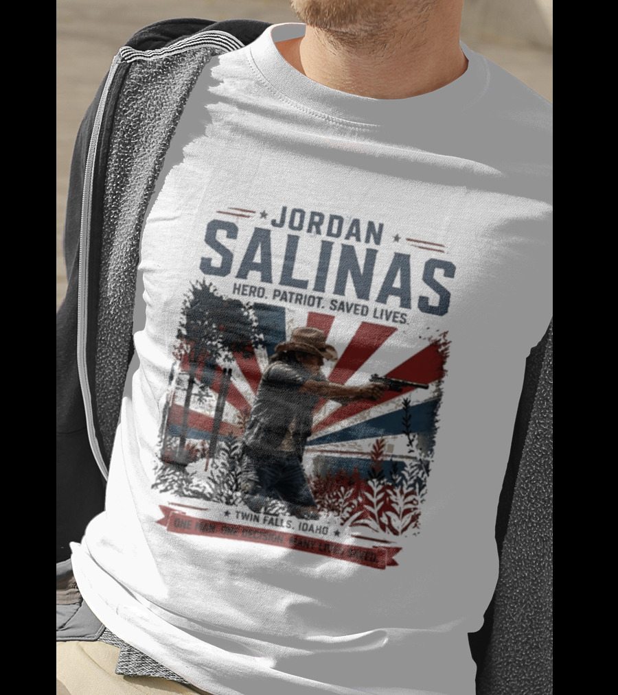 Jordan Salinas Hero Patriot Saved Lives Twin Falls Idaho T-Shirt