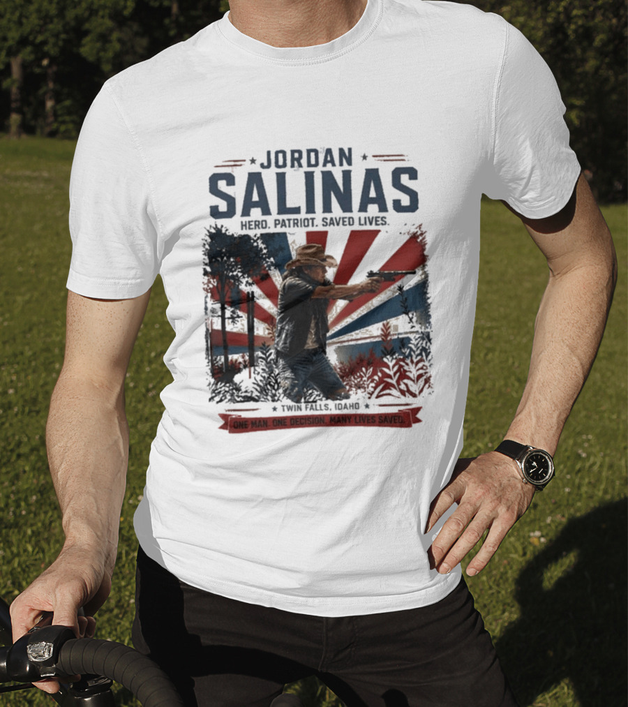 Jordan Salinas Hero Patriot Saved Lives Twin Falls Idaho T-Shirt