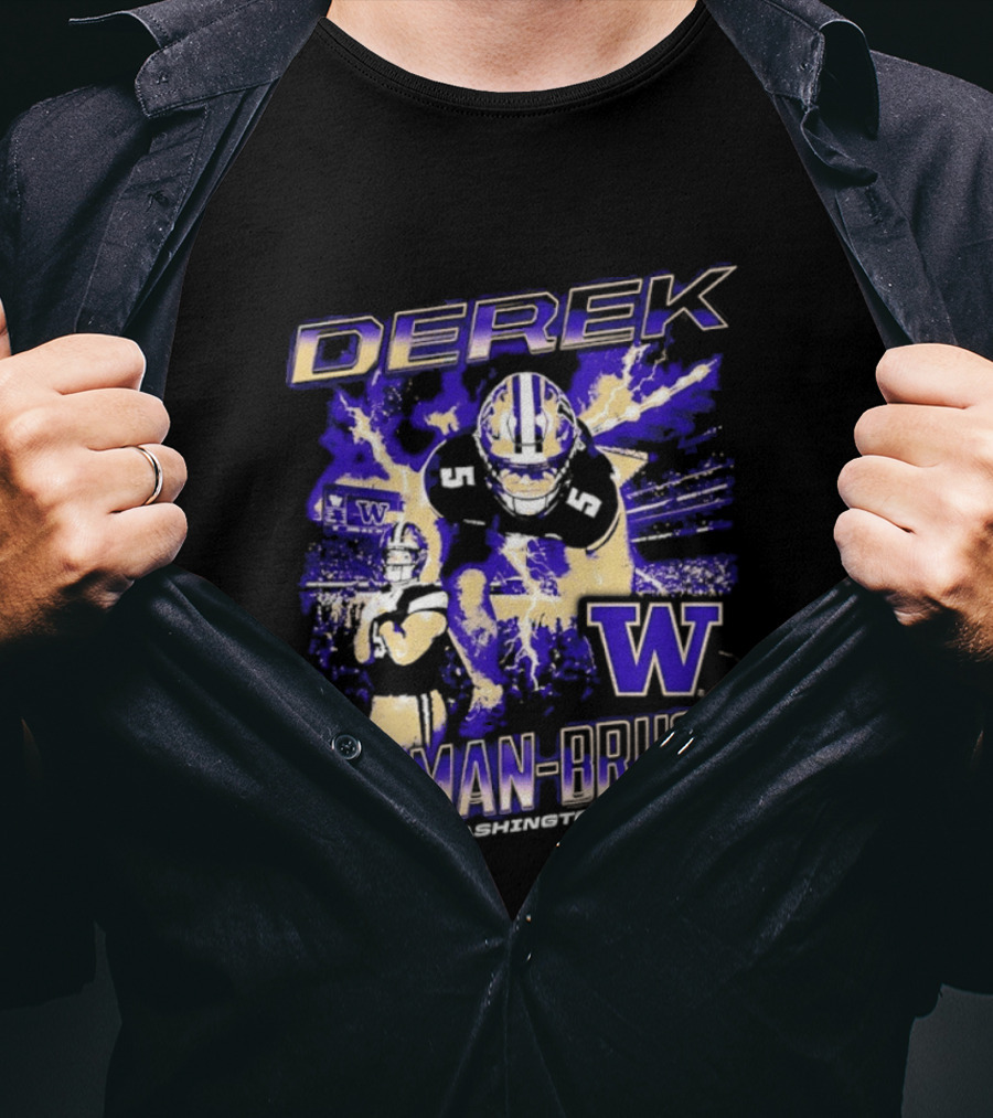 Derek Colman Brusa Washington State Football Huskies W Wildcats T-Shirt