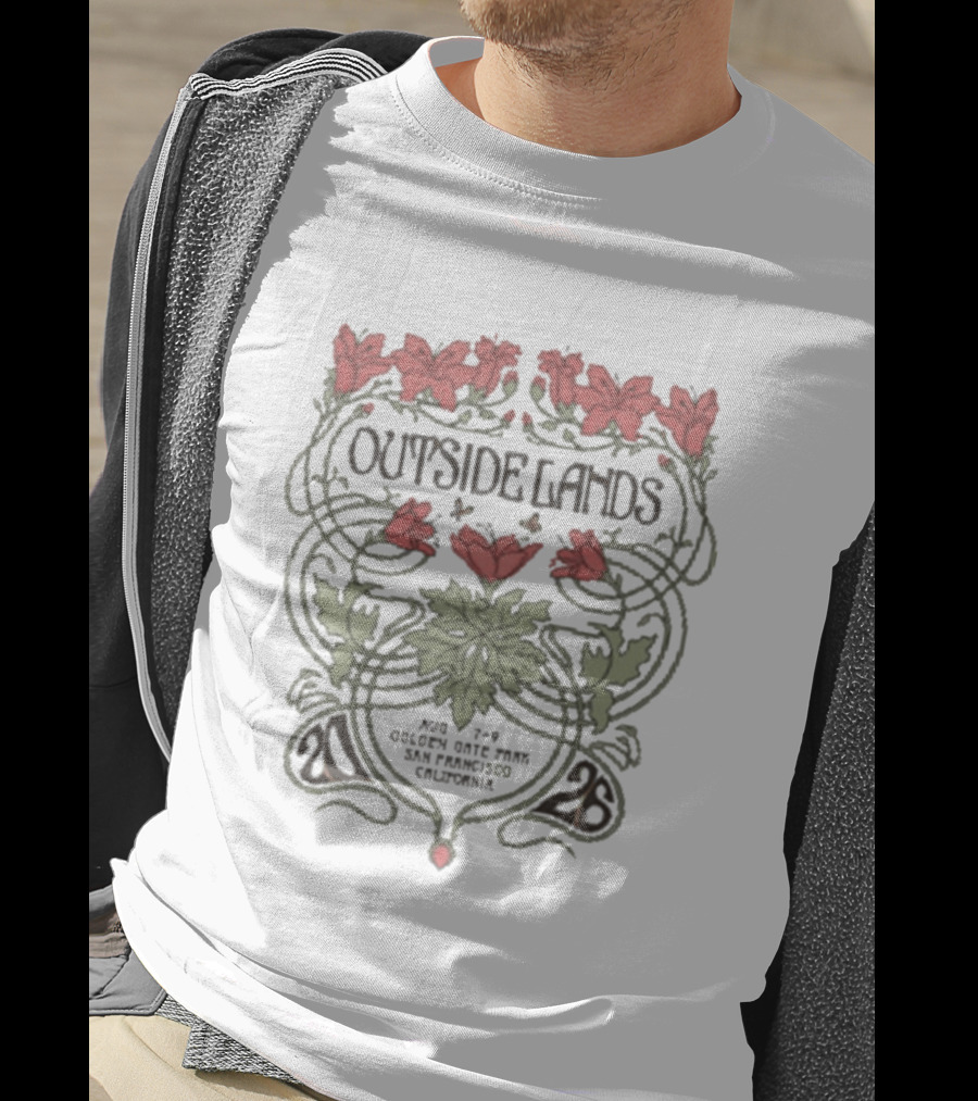 Outside Lands Golden Gate Park 2026 San Francisco CA Floral Art Nouveau T-Shirt