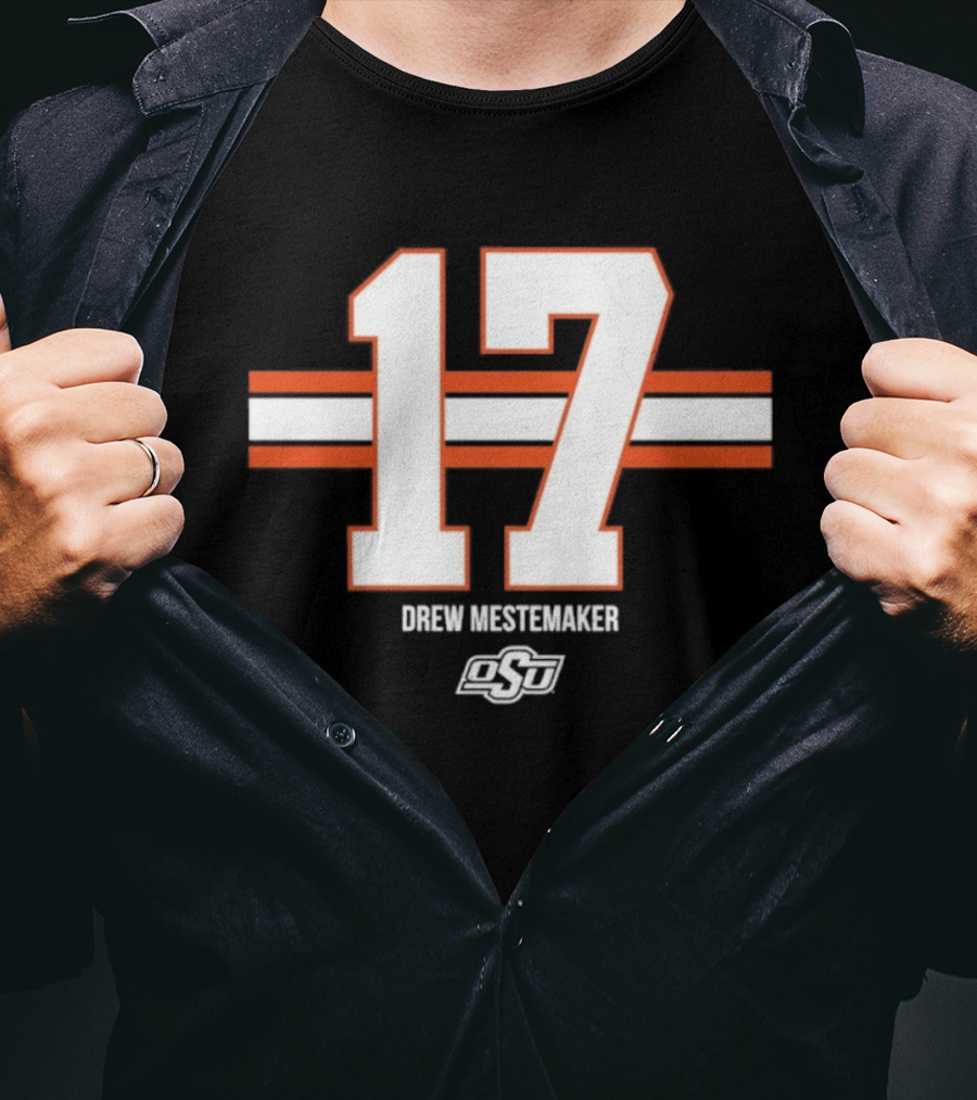Drew Mestemaker 17 Oklahoma State OSU Football NCAA T-Shirt