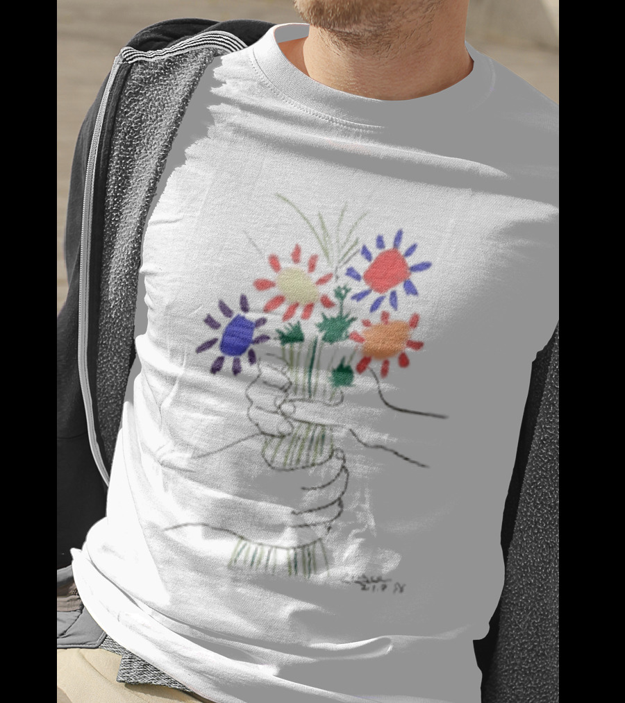 PEACE FOR ALL Uniqlo Tom Mayo Woodman Pablo Picasso Flower T-Shirt
