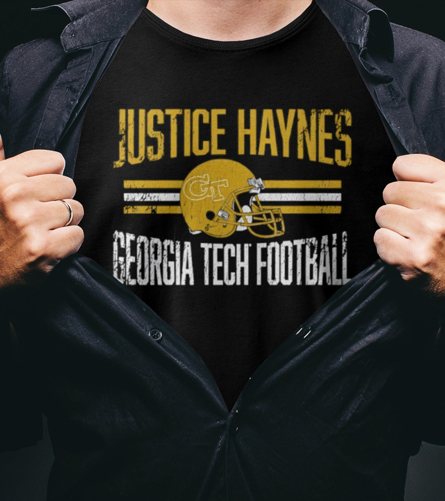 Justice Haynes Georgia Tech Football Helmet GT T-Shirt