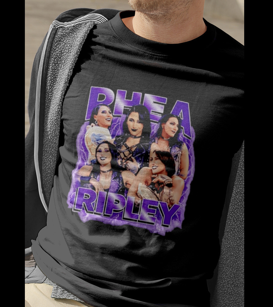 Rhea Ripley Iconic WrestleMania Moments Collage T-Shirt