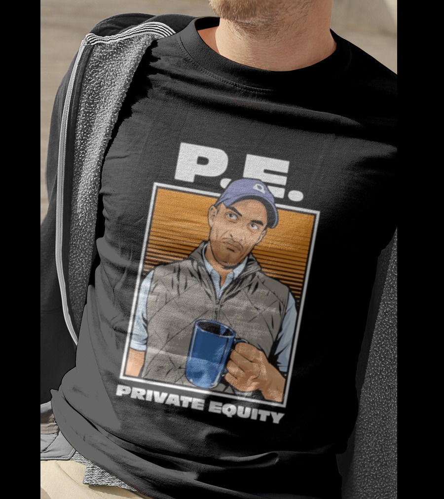 P.E. Guy Holding Coffee In Vest And Cap T-Shirt