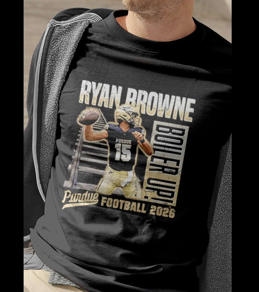 Ryan Browne Purdue Football Boiler Up 2026 T-Shirt
