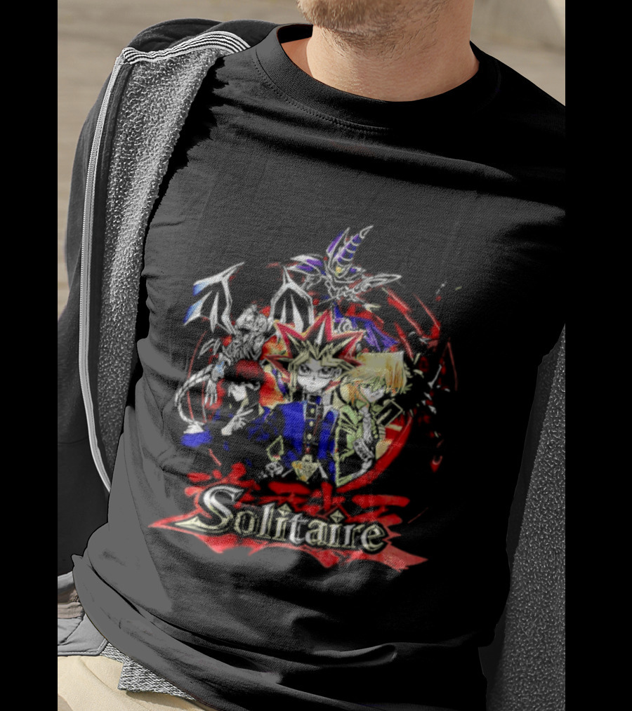 Yu Gi Oh Solitaire Yugi Muto Seto Kaiba Red Blue Star T-Shirt
