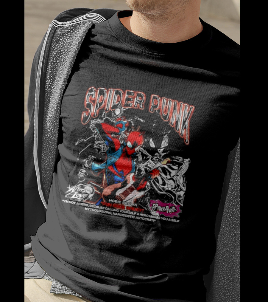 Spider Punk Hobie Brown Punk Rock Spider I Am Not A Hero T-Shirt