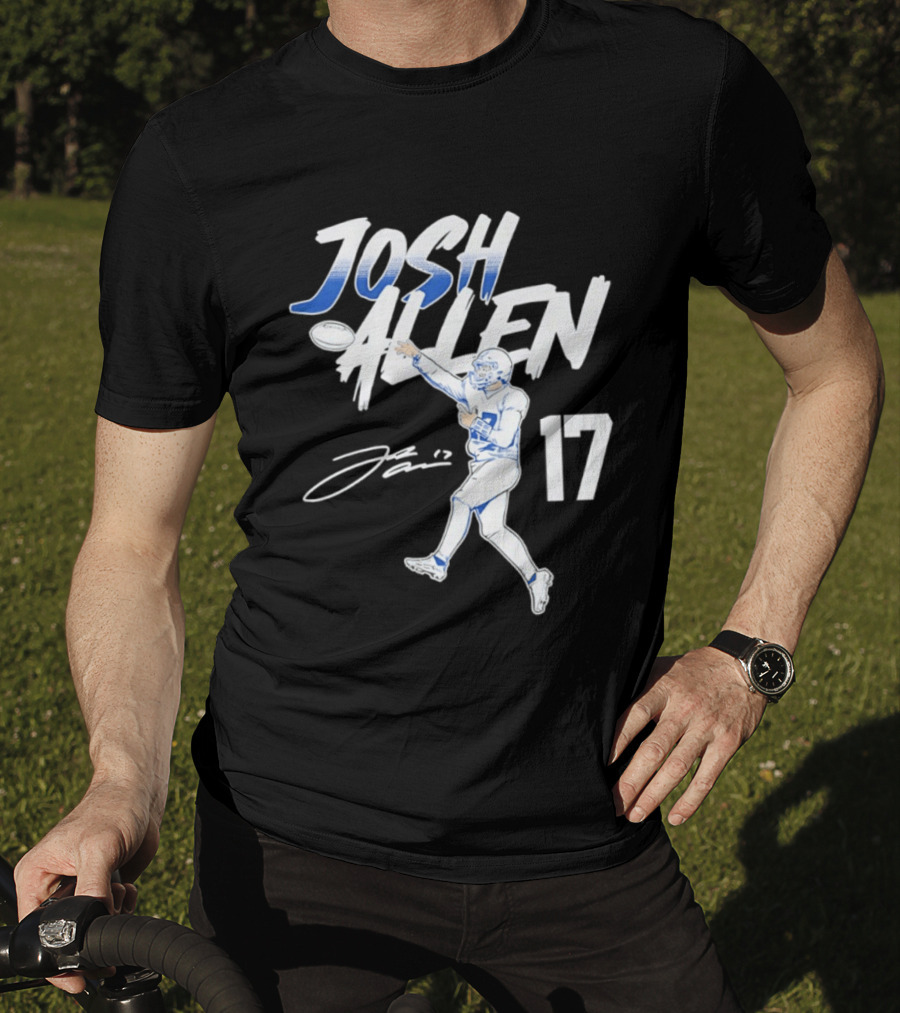Josh Allen 17 Buffalo Bills Football Star 2026 Pose T-Shirt